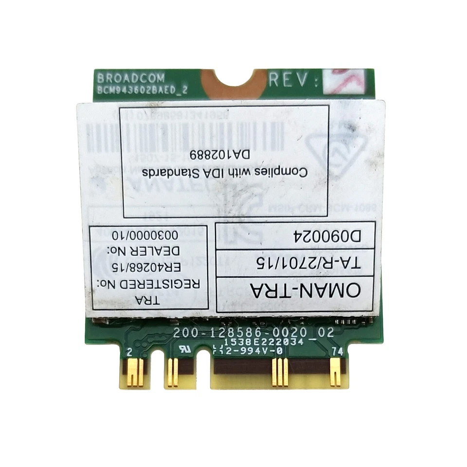 DW1830 M.2 Network Card XPS 15 9550 Wireless WLAN BCM943602BAED WiFi Bluetooth - Image 2 of 4