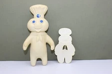 TPC 1971 Pillsbury Doughboy Rubber Figure Swivel Head Doll 7" & Cookie Cutter