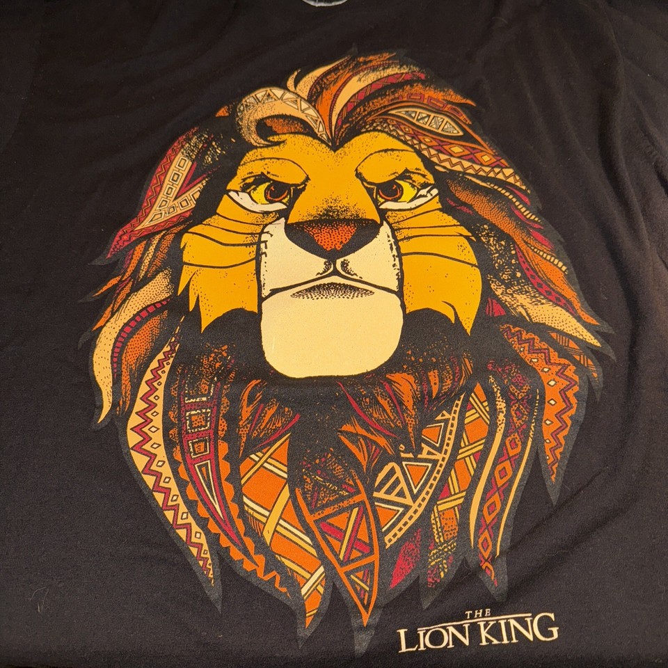 The Lion King TShirt Walt Disney Simba Black Adult XL. Worn Once For