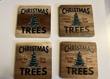 Wood Christmas Coasters, New