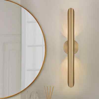 RRTYO Cyma 23.6'' 2-Light Modern Gold Minimalist Linear Bathroom Vanity Light