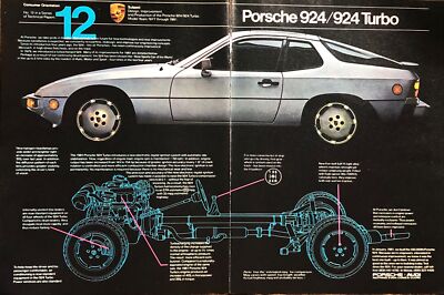 1981 Porsche 924 Turbo PRINT AD Design Improvement From 1977-1981