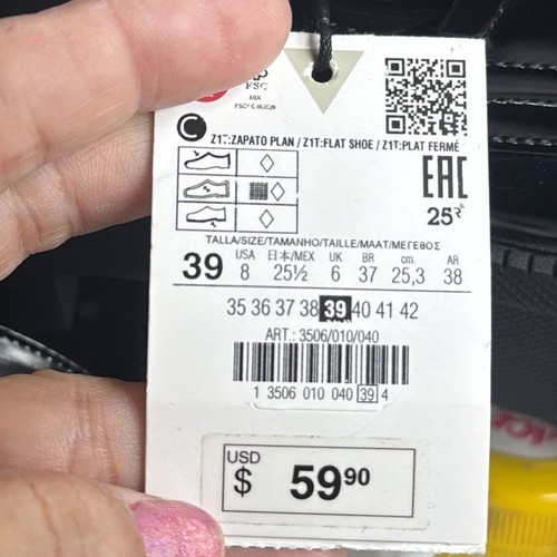 (Z3) Mocasín Zara Platform con suela gruesa de charol negro, varias tallas - Imagen 12 de 12