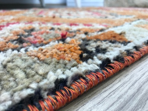 Orange turkish rug, Handmade rug, Vintage rug, Hallway rug, 2.8 x 11.4 ft - Picture 9 of 12