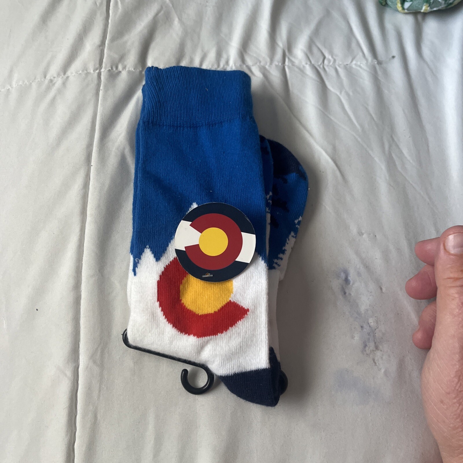 Colorado Crew Socks Red White Blue Size 10-13 Unisex Featuring Tree Design-image