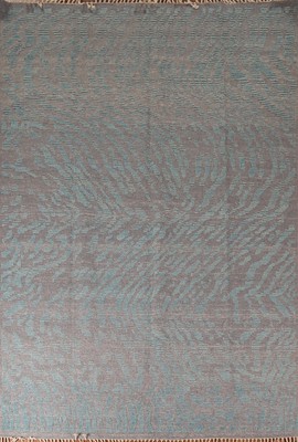 Modern Gray/ Teal Moroccan Abstract Area Rug 9x12 Wool Handmade Dining Room Rug