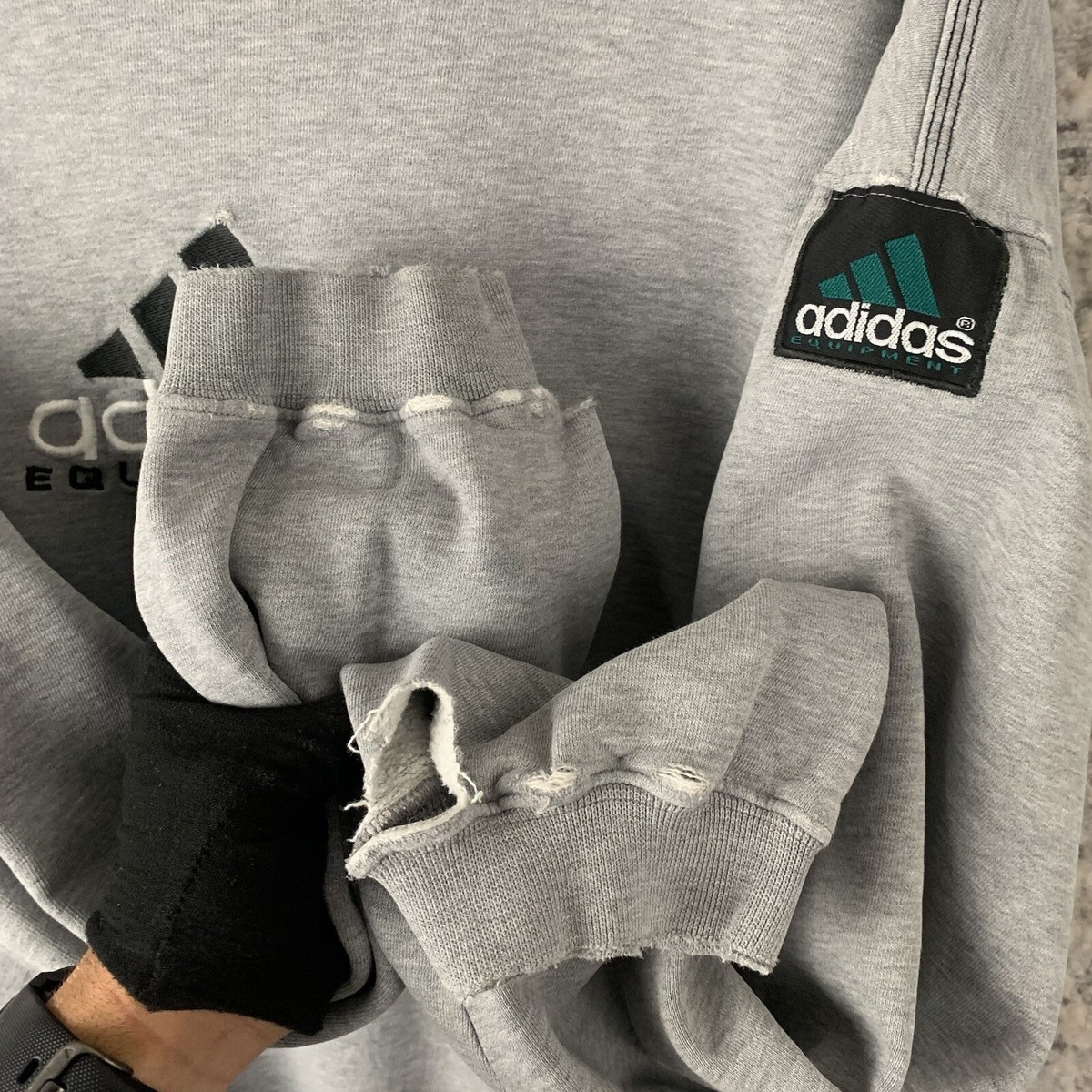Adidas Equipment grey Sweatshirt 90’s Vintage Adidas Equipment Sweatshirt Large Grey Crew Neck
