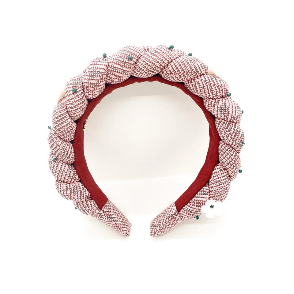 ADIBA 设计师手工红白花朵头带 — 第 2/3 张图片