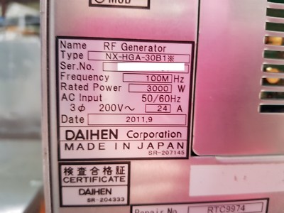 DAIHEN HGA-30B1* ,NX-HGA-30B1* 3KW 100MHz RF GENERATOR FREE SHIP