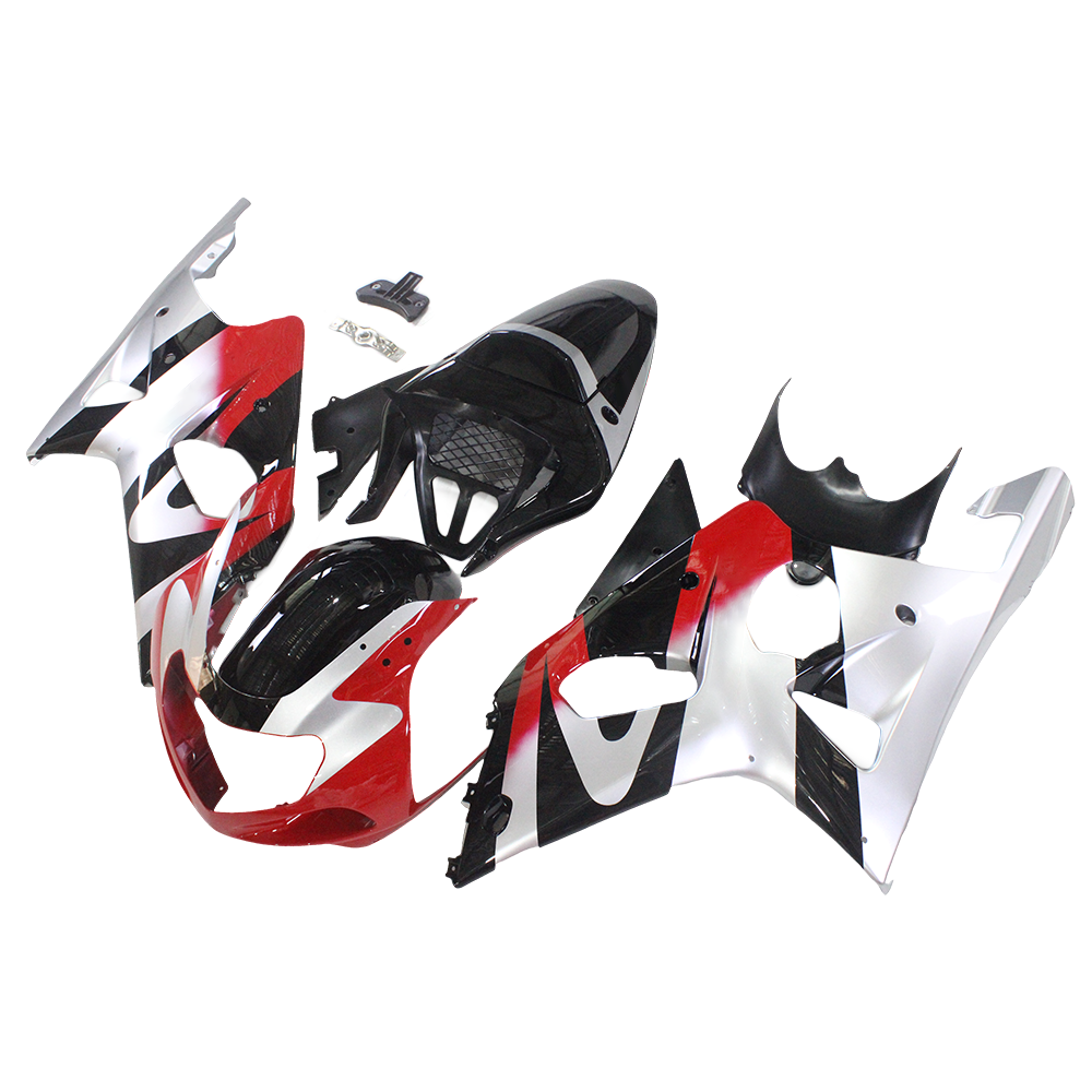 ABS Red Silver Black Fairing Kit for Suzuki GSXR1000 2000 2001 2002 K1 Bodywork