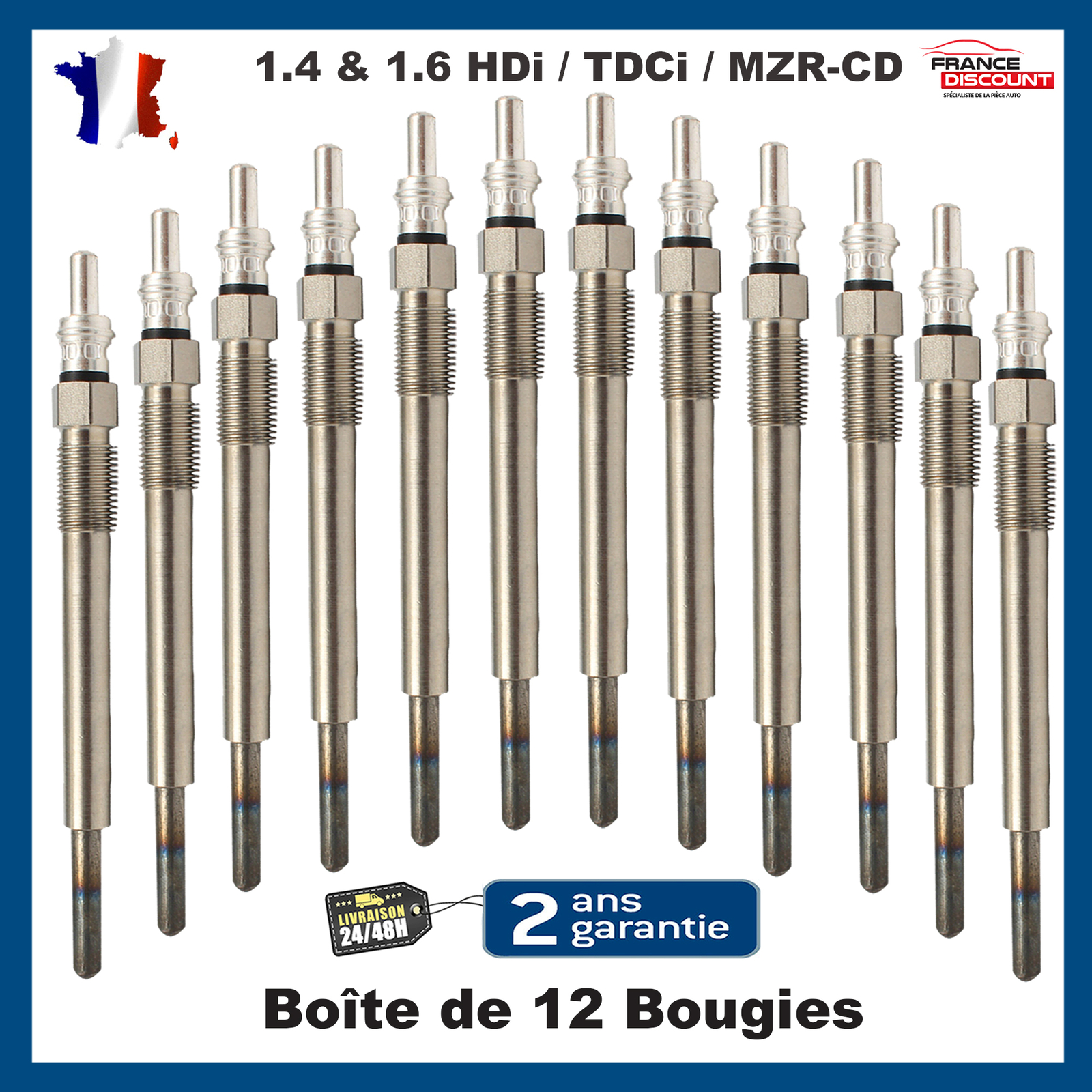 Bougie de préchauffage 1.6 HDi 0100276012 réduction des fumées