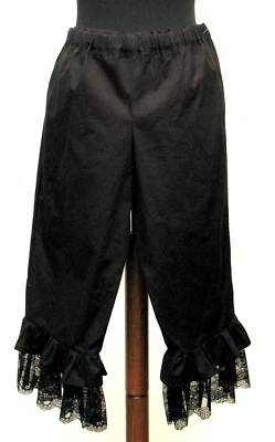 Viktorianische Spitzen Hose Bloomers Lange Schwarze Unterhose Lolita Steampunk  - Bild 1 von 3