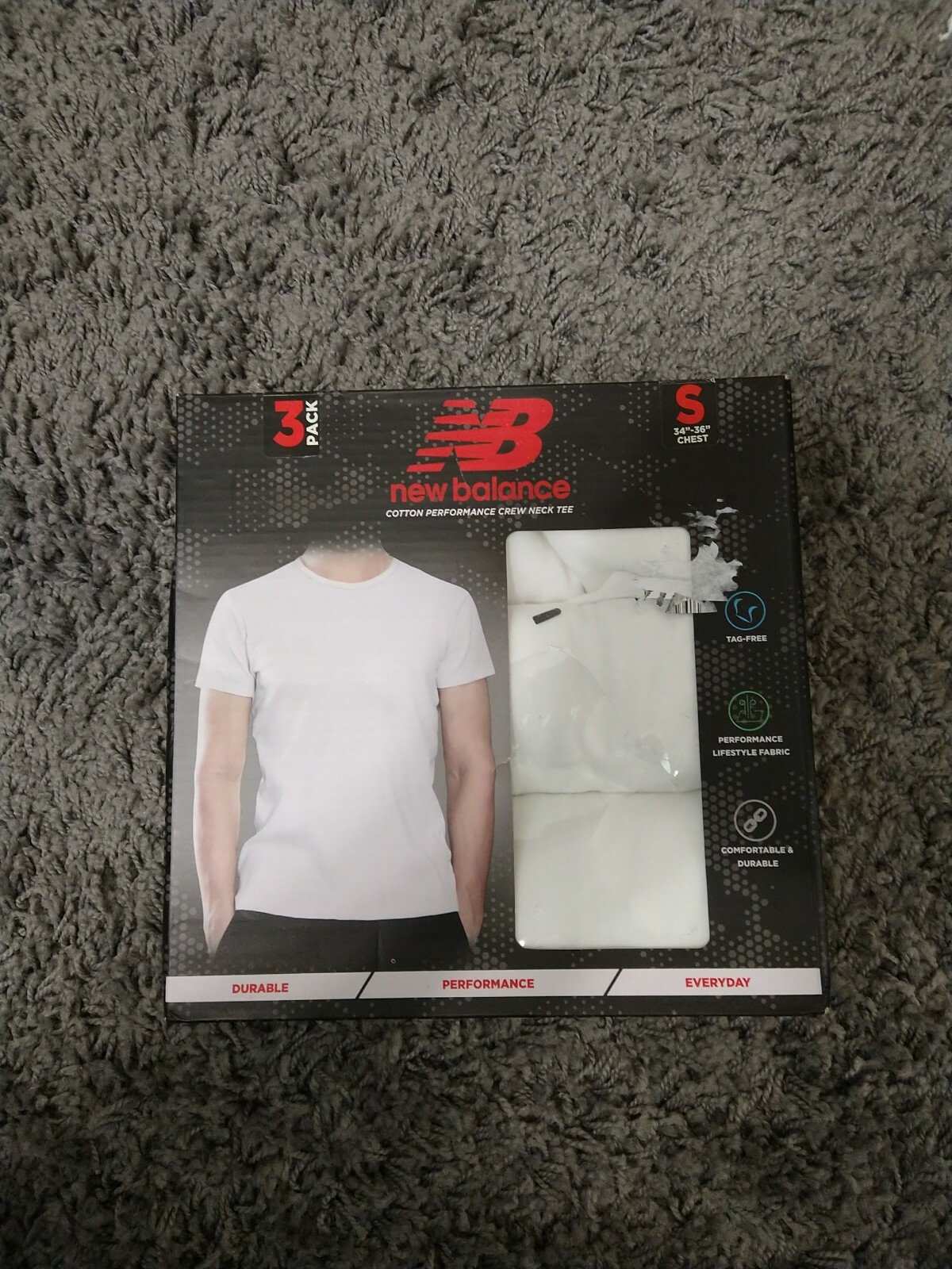 New Balance Men's Cotton Performance Crew Neck Tee 3-Pack Size SMALL White  | eBay