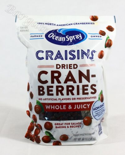 NEW! 64Oz Ocean Spray Craisins Dried Cranberries Resealable Bag Free Shipping  - Picture 1 of 2