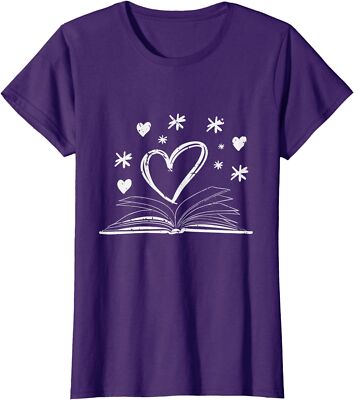 Bookworm Librarian Valentines Day Gift Book Reading Ladies' Crewneck T-Shirt