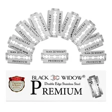 Black Widow Premium Double Edge Razor Shaving Blades for Safety Razor 100 count
