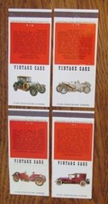 VINTAGE CARS 1960s COMPLETE SET OF 4 MATCHBOOK MATCHCOVERS -E20