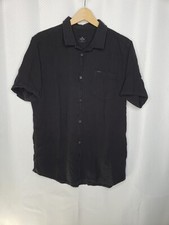 RIP CURL MEN'S SHORT SLEEVE BUTTON UP CAMP SHIRT BLACK XL