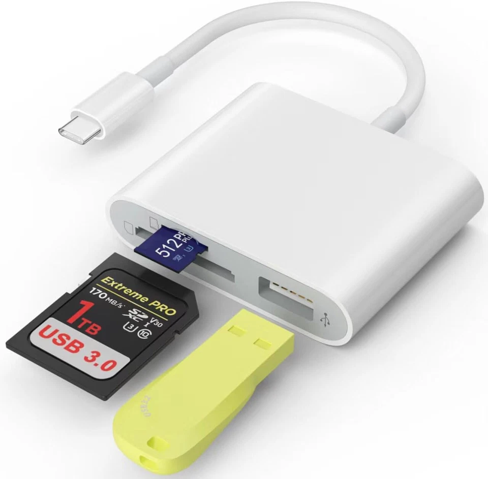 Type C Adapter TF SD Memory Card Reader OTG USB-C for iPhone 15 Pro Max Samsung - Image 2 of 3