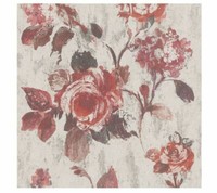 Rasch Textil Tapete Vlies Pompidou 228518 Rot GrüN Creme Grau Stylisch Floral
