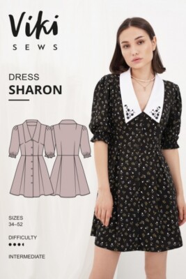 Vikisews Schnittmuster Sharon Kleid UK 4-22
