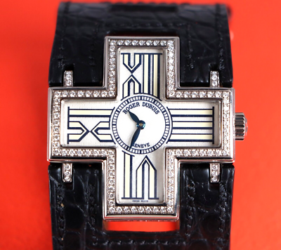 Roger Dubuis Follow Me 18K White Gold 39mm Diamond Cross Watch F16