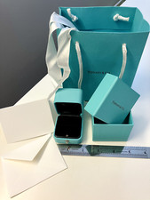 TIFFANY CO PACKAGING, BLUE ENGAGEMENT RING BOX OUTER BOX SHOPPING BAG RIBBON