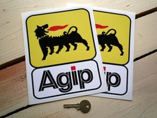 AGIP Large Classic Race Car STICKERS 7.5" Pair F1 Ducati WSB Sportscar Ferrari