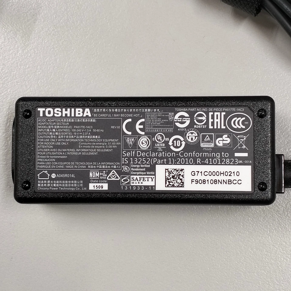 Genuine Toshiba 19V 2.37A 45W Laptop Power Adapter Tip 5.5 X 2.5mm PA5177E-1AC3 - Image 2 of 4