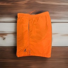 Vtg Nautica Poly Shorts Trunks With Nylon Mesh Lining Spell Out Orange Size 38