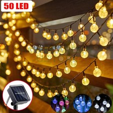 Solar 50 LED String Lights Patio Party Yard Garden Wedding Waterproof Outdoor