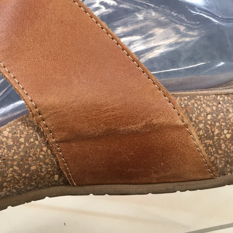 Sandalias Taos para mujer 9-9,5 My Dear informales sin cordones con hebilla deslizable de cuero marrón Foto 4 de 4