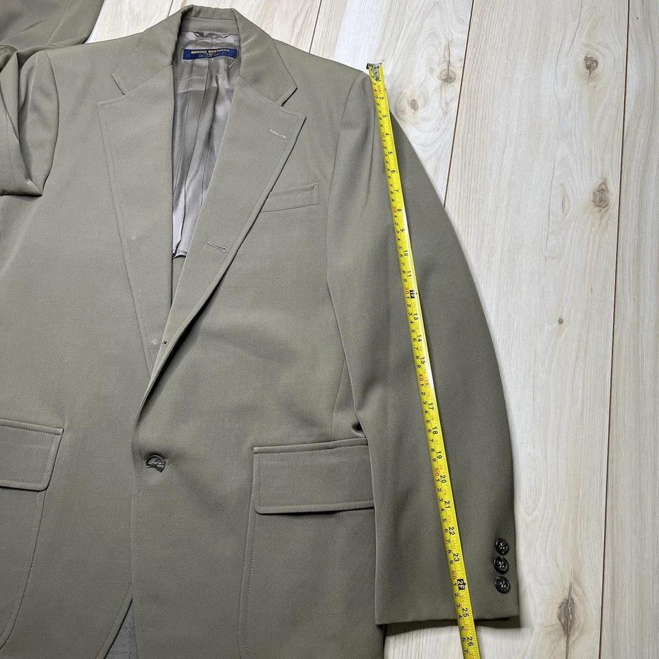 Traje De Colección Brooks Brothers 346 Medio Forrado Grueso Lana Beige Para Hombre 38L 30Wx31L Foto 2 de 4