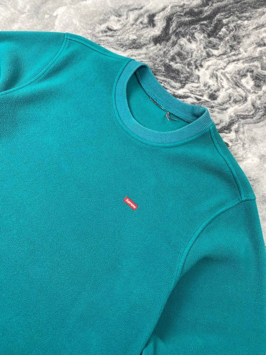 Supreme Small Box Logo Polartec Fleece Sweatshirt Men Size L Green