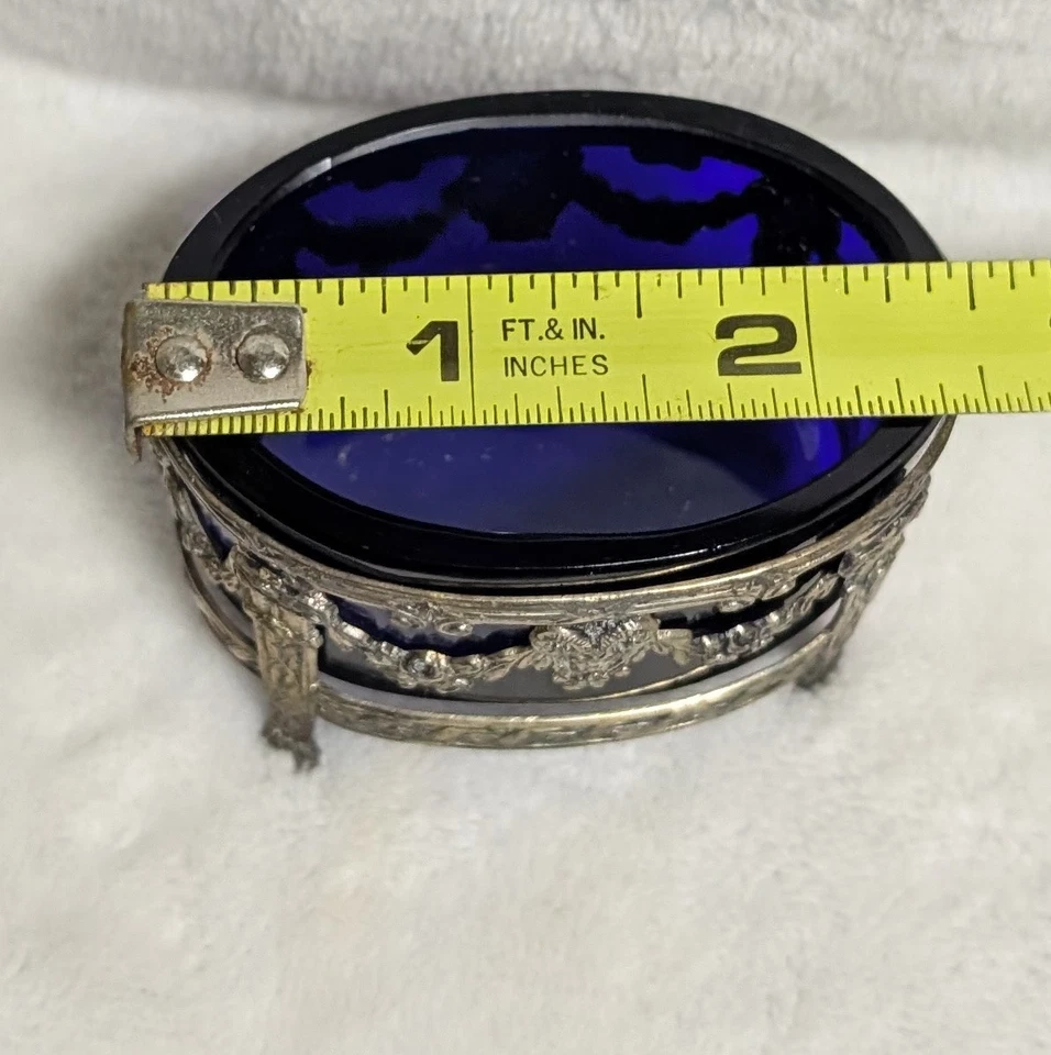 Vtg Master Salt Silver With Colbalt Blue Insert - Image 3 of 4