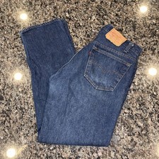 VINTAGE Levis 501 Jeans Mens 34x32 Button Fly Blue Denim Made In USA