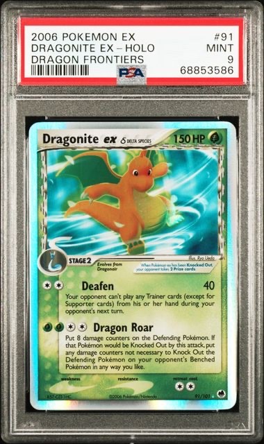 PSA 9 Dragonite ex Holo 2006 Pokemon EX Dragon Frontiers #91 MINT