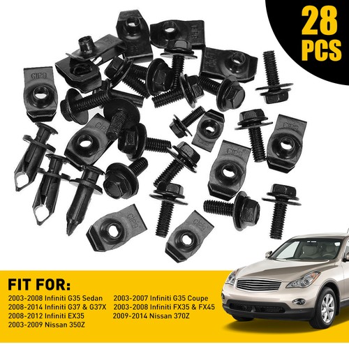 Car Bumper Splash Engine Shield Hood Push Screw Clip Rivet Fit Infiniti & Nissan