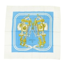 HERMES Carr 90 BRIDES de GALA Brid de Gala Unisex Blue White HERMES Used Apparel