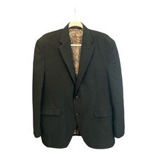 Lauren Ralph Lauren 42S Black Modal Blend Blazer Jacket Paisley Lined