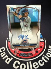 2023 Bowman Draft Chrome Nolan McLean 1st Bowman /499 RC Auto NY Mets