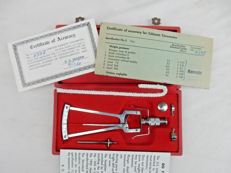 Vintage Lawton Schioetz Tonometer Improved Medical Ophthalmology Tool, Germany