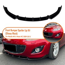 Front Bumper Spoiler Lip Splitter Kit For Mazda MX-5 Miata NC 2009-2015 10 Black