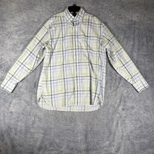 Tommy Hilfiger Long Sleeve 80's 2 Ply Dress Shirt Men's M Blue Plaid Pocket