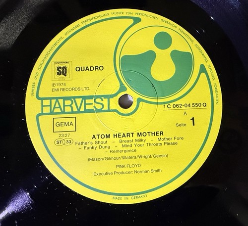 Pink Floyd Atom Heart Mother GERMAN PRESS 1974 QUAD LP Harvest 1C 072-04-550Q - Picture 2 of 12