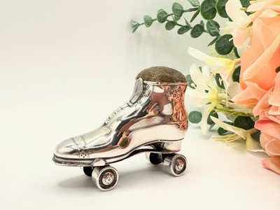 Antikes Sterling Silber Rollschuh Nadelkissen - 1909, ATEMBERAUBENDER Zustand!