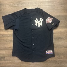 VTG New York Yankees Majestic Baseball Jersey Size XL 24x30 2003 100th Aniv Flaw