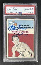 1961 Fleer #17 Richie Guerin HOF RC Auto PSA DNA Authentic Signed W/ Inscription
