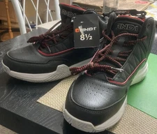 AND1 Men's Sz 8  1/2 Black Mid Top Athletic Basketball Sneakers Shoes ~New~