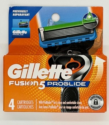 Gillette Fusion5 ProGlide Razor Refills 4 Pack New Sealed Shelf Pull